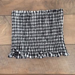 Gingham strapless crop top